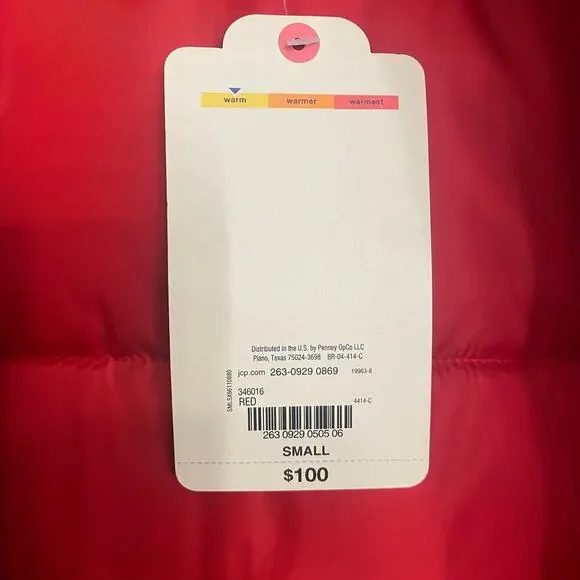 NWT Red Puffer Coat Jacket Removable Hood Size SMALL - Picture 16 of 16